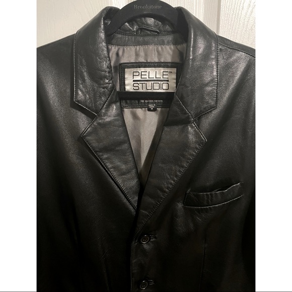 PELLE STUDIO WILSONS BLACK LEATHER MEN'S JACKET/BLAZER - Picture 8 of 15
